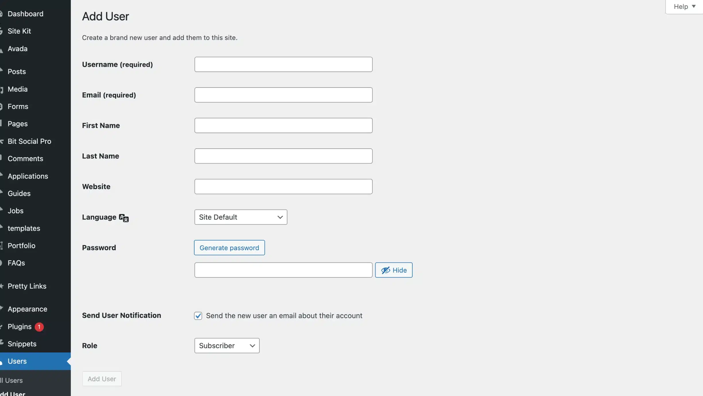 How to Add a New User to Your WordPress Site