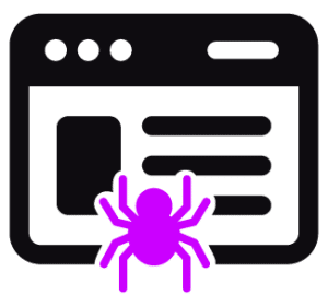 Crawlability_MoDuet Search engine crawling and indexing a website sitemap icon