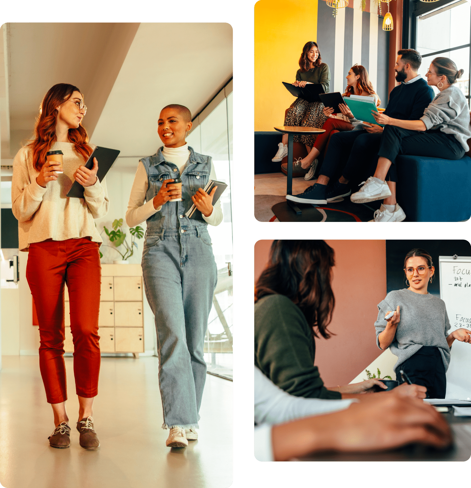 Digital marketing agency team collaborating and strategizing in a modern office