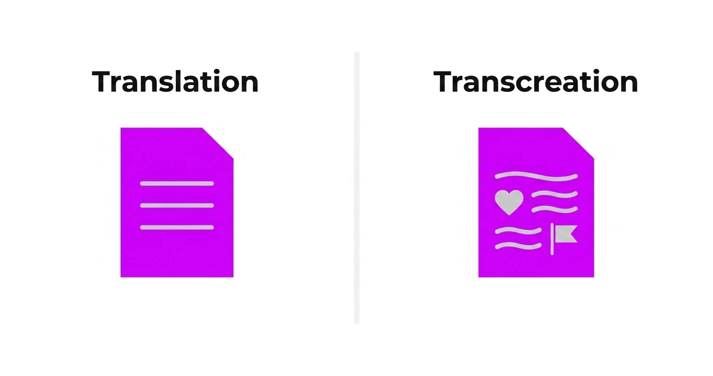 translation-vs-transcreation-feature-image.jpg Illustration comparing translation and transcreation in multilingual marketing